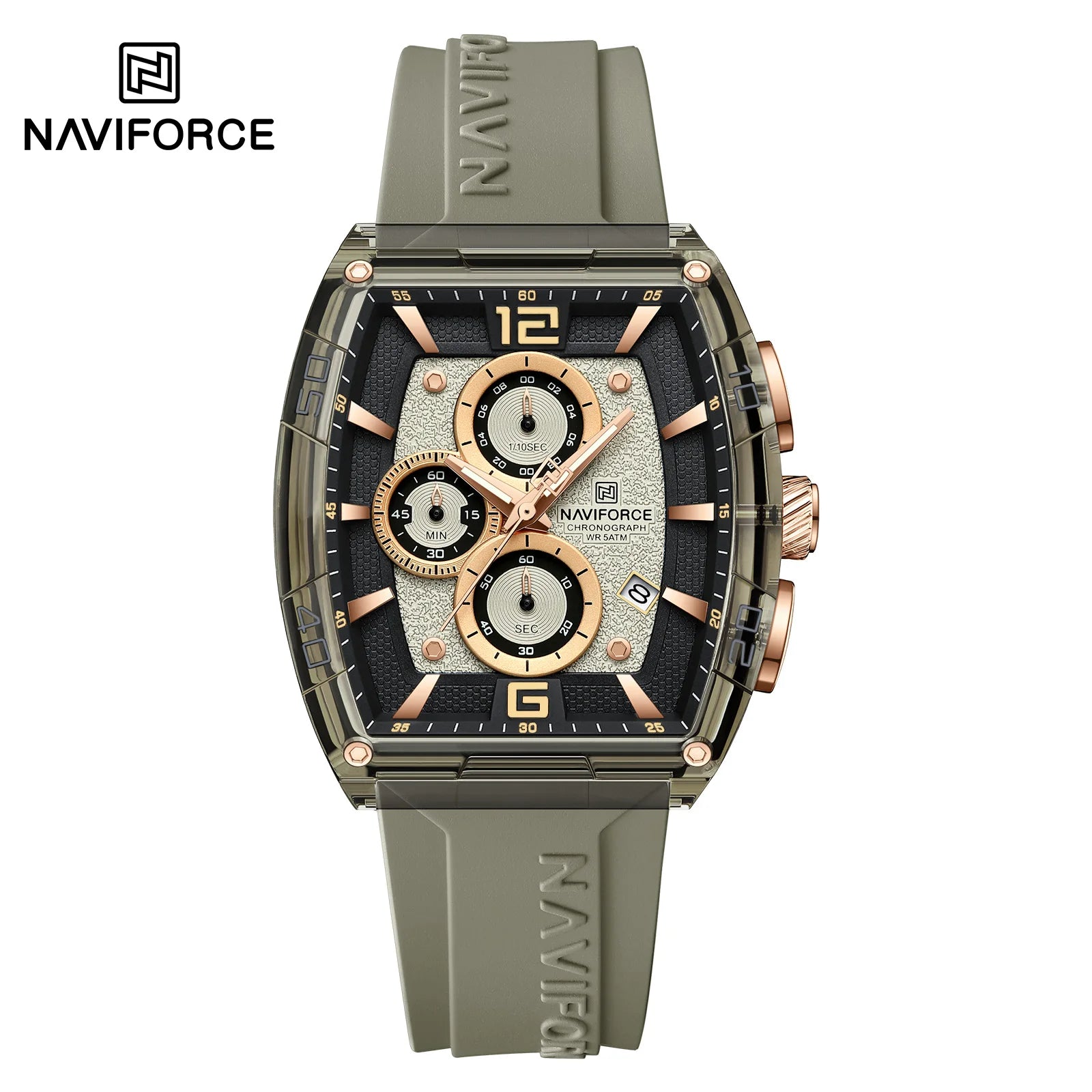 NAVIFORCE 6101 Sport Men's Watches Luminous Quartz Display Wristwatch Male Chronograph Clock Waterproof Relogio Masculino
