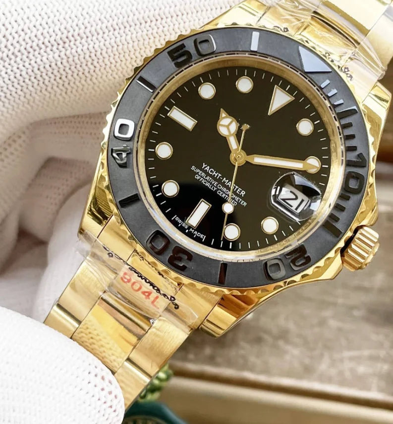 2025 Original Design Men's Mechanical Watch with Luminous Night Light Stainless Steel Dial 24mm Band Width Waterproof Features