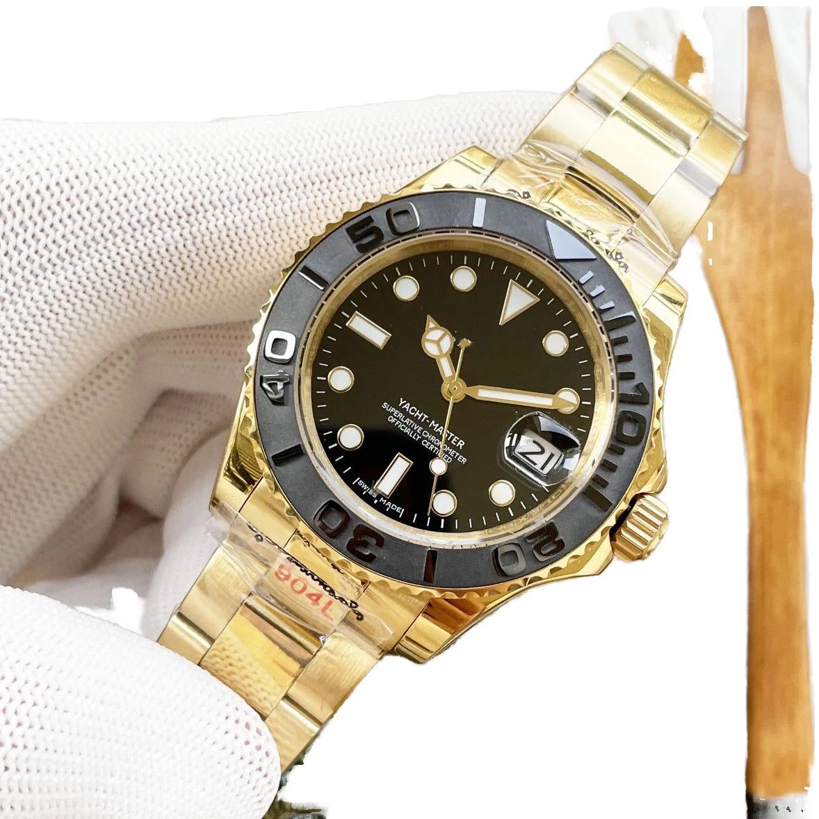 2025 Original Design Men's Mechanical Watch with Luminous Night Light Stainless Steel Dial 24mm Band Width Waterproof Features