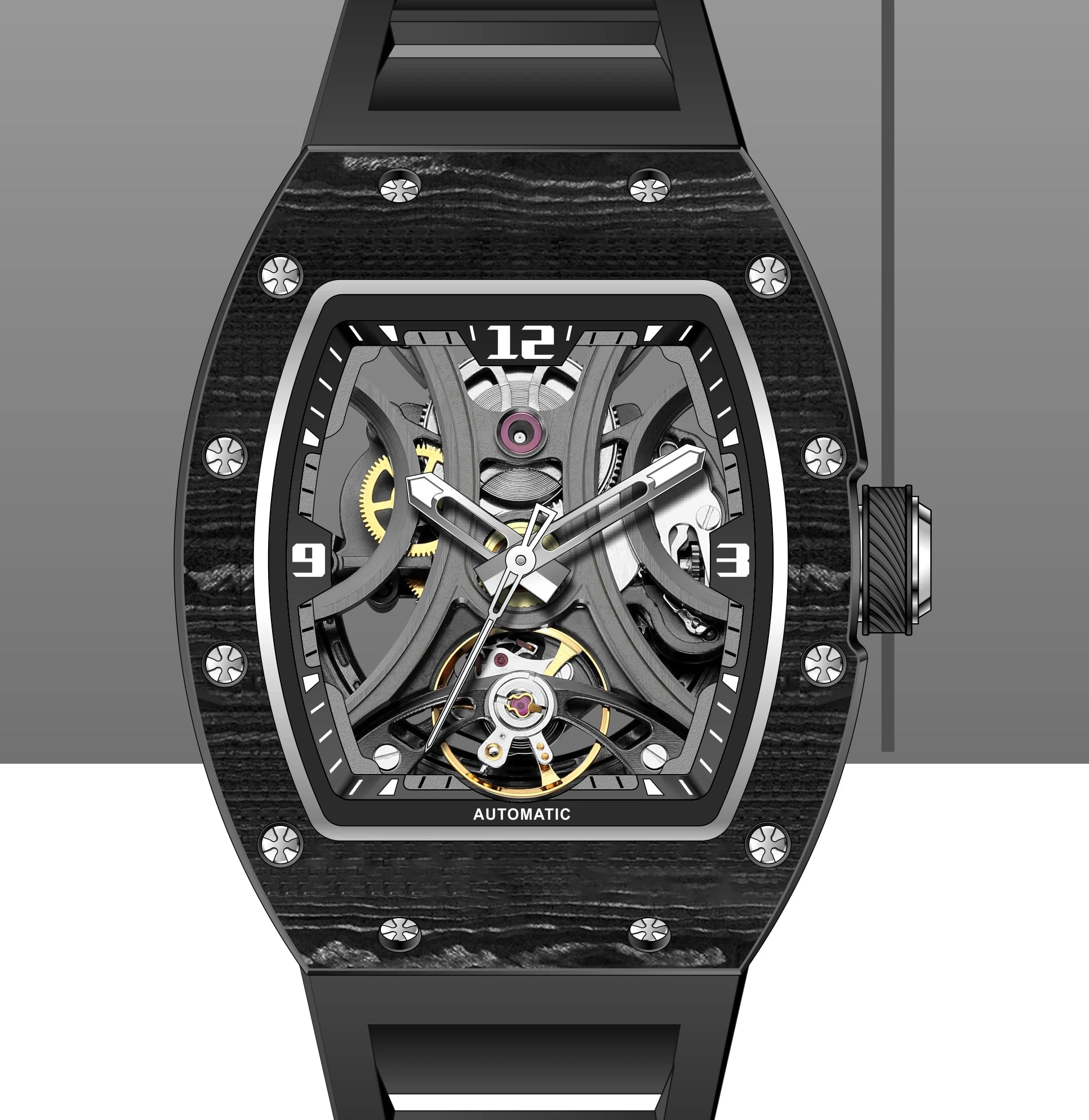 CHANCE JC-9-190G-11 Mechanical Wristwatch Tourbillon Automatic Watches Luxury Hollow Dial Men's Watch