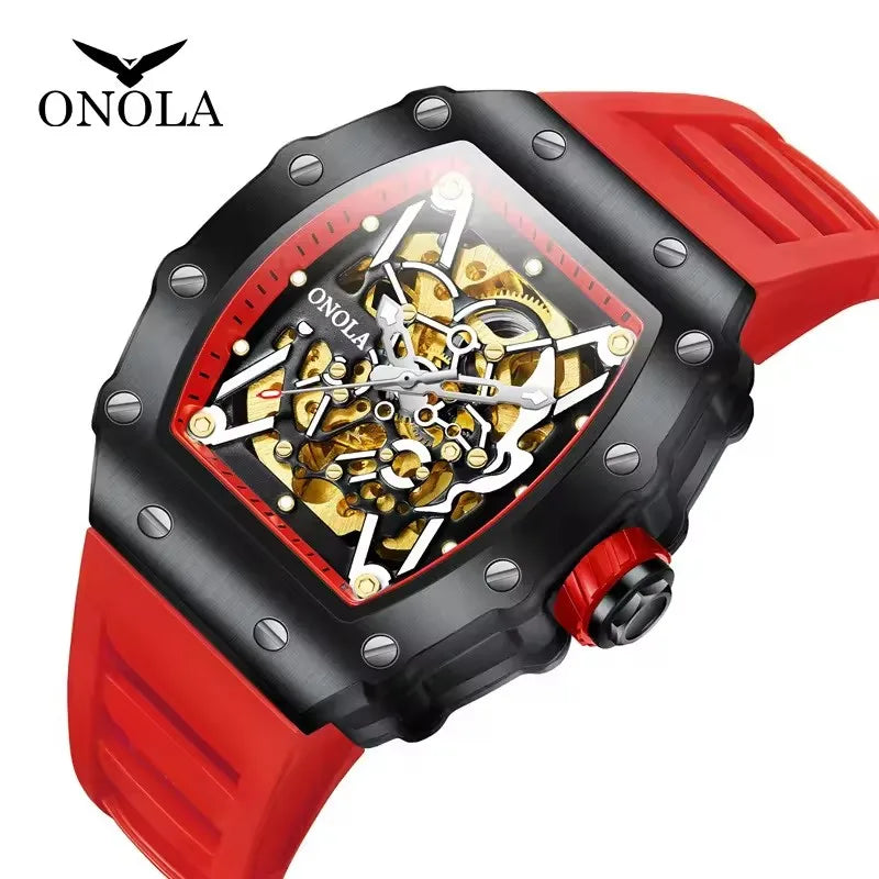 Onola 3829 High Quality Male Quartz Wristwatches for Man Silicone Luminous Hands Watches Brand Cool Watches Luxury for Men Reloj