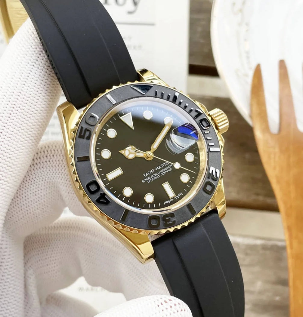 2025 Original Design Men's Mechanical Watch with Luminous Night Light Stainless Steel Dial 24mm Band Width Waterproof Features