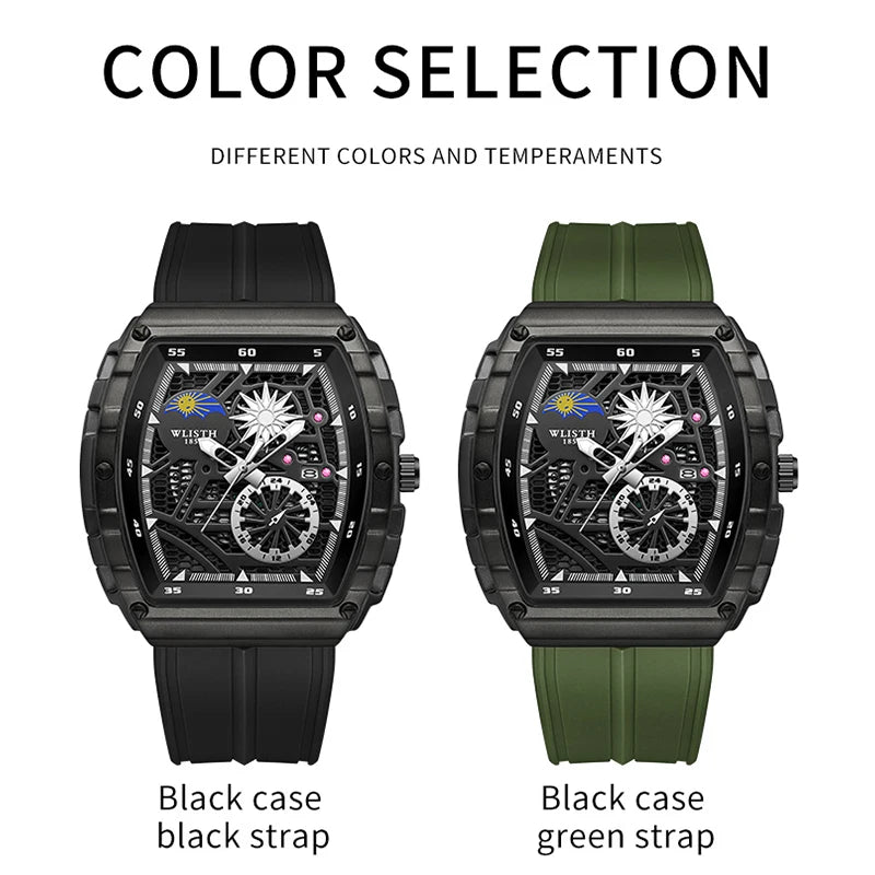 WLISTH Men's  Watch  Quartz Date Display Stainless Steel  Luminous Business Wristwatch