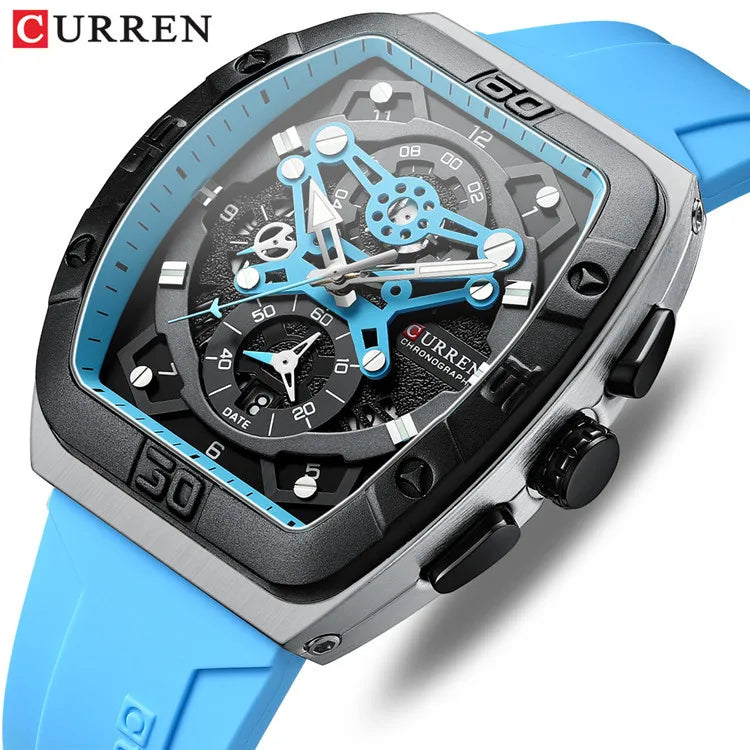 CURREN 8443 Men's Watches  Brand Waterproof Sport Wrist Watch Chronograph Quartz Watches Relogio Masculino