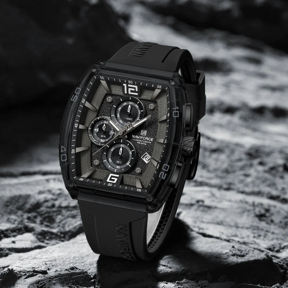 NAVIFORCE 6101 Sport Men's Watches Luminous Quartz Display Wristwatch Male Chronograph Clock Waterproof Relogio Masculino