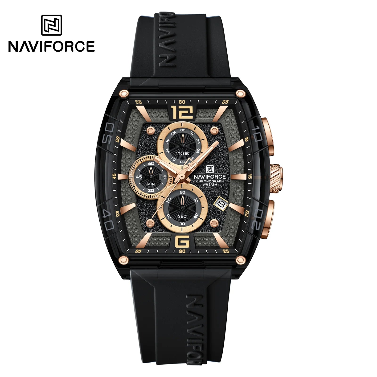 NAVIFORCE 6101 Sport Men's Watches Luminous Quartz Display Wristwatch Male Chronograph Clock Waterproof Relogio Masculino