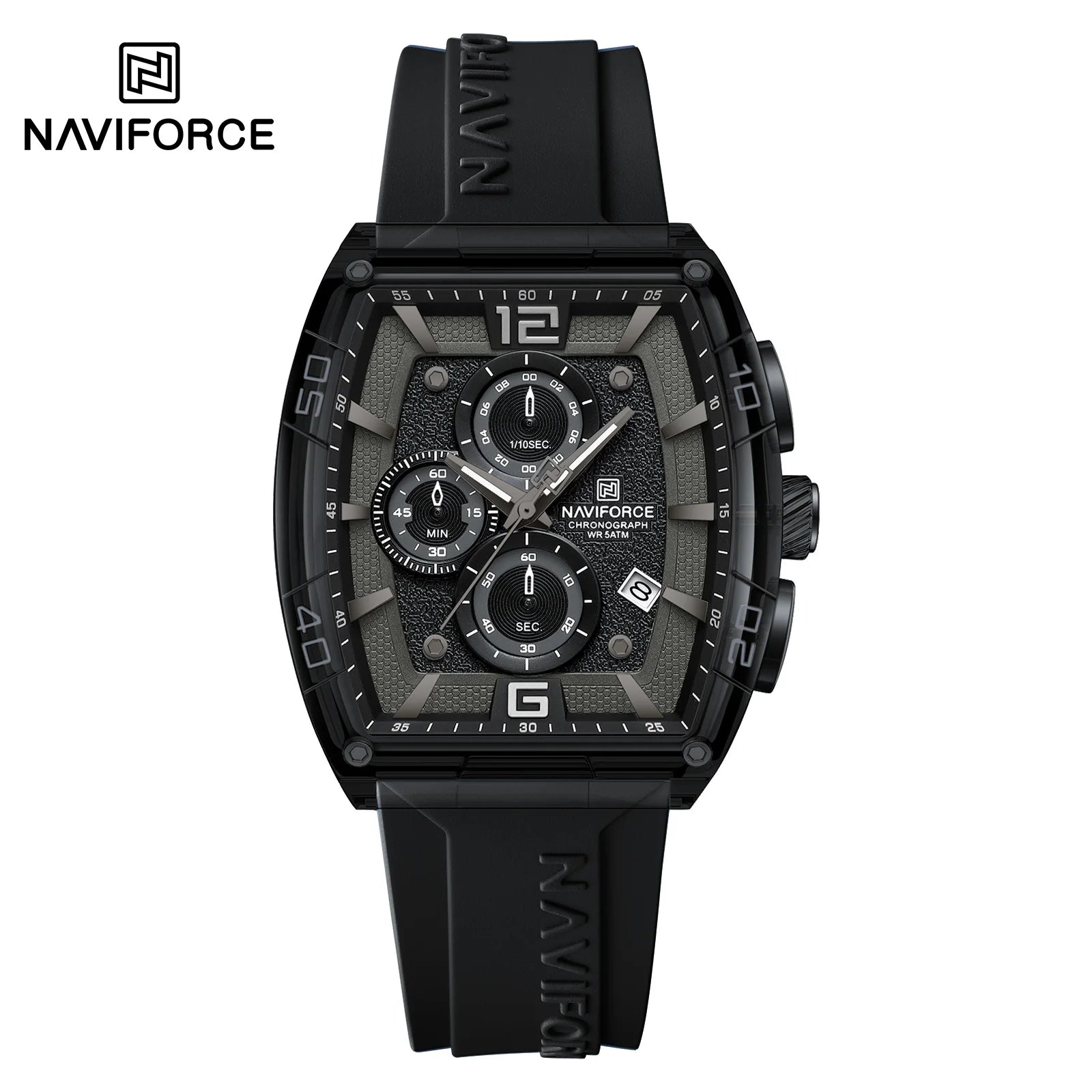 NAVIFORCE 6101 Sport Men's Watches Luminous Quartz Display Wristwatch Male Chronograph Clock Waterproof Relogio Masculino