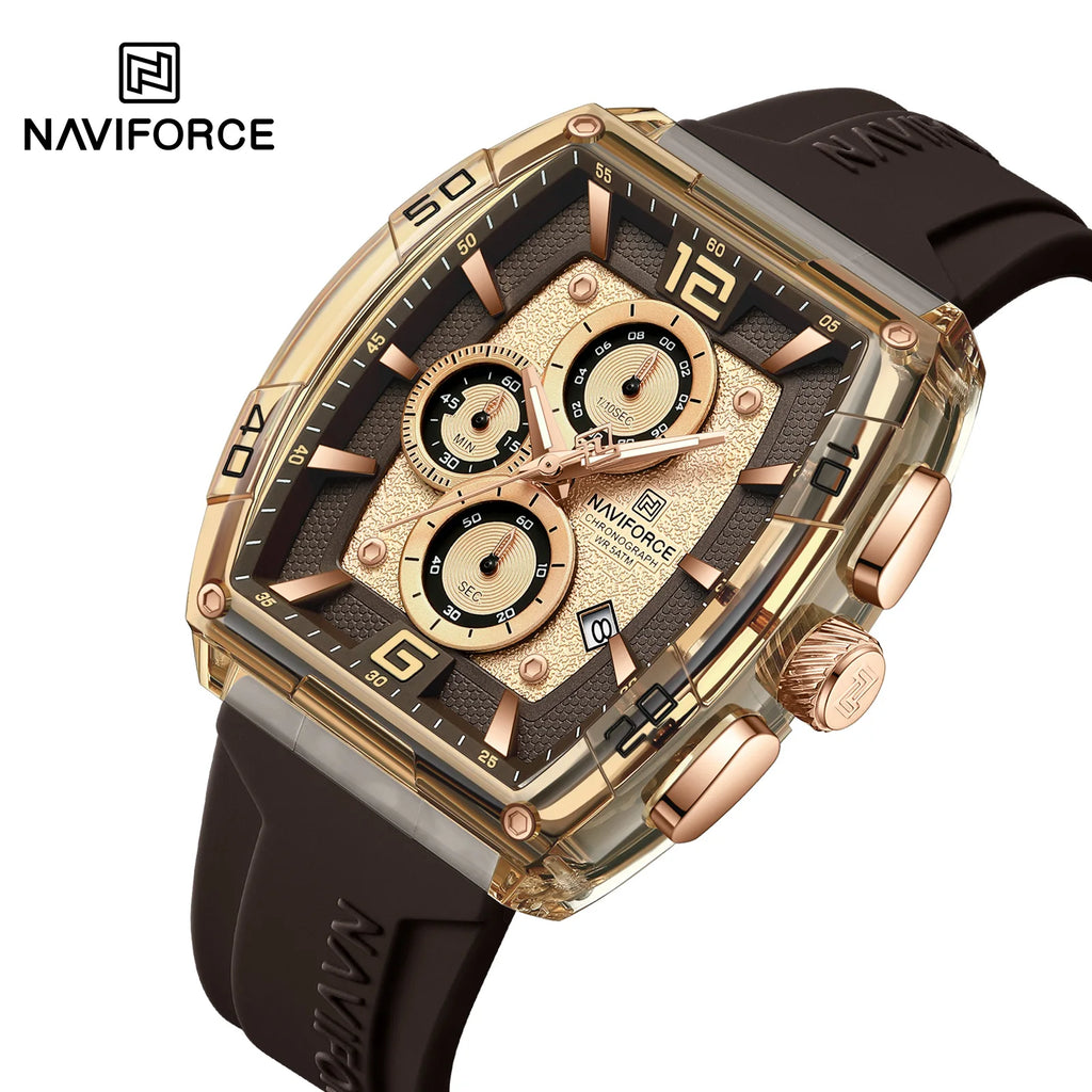 Naviforce 6101 NF6101 Branded Watches Wholesale Mens Style Chronograph Analog Original Quartz Wristwatches for Men Montre Homme