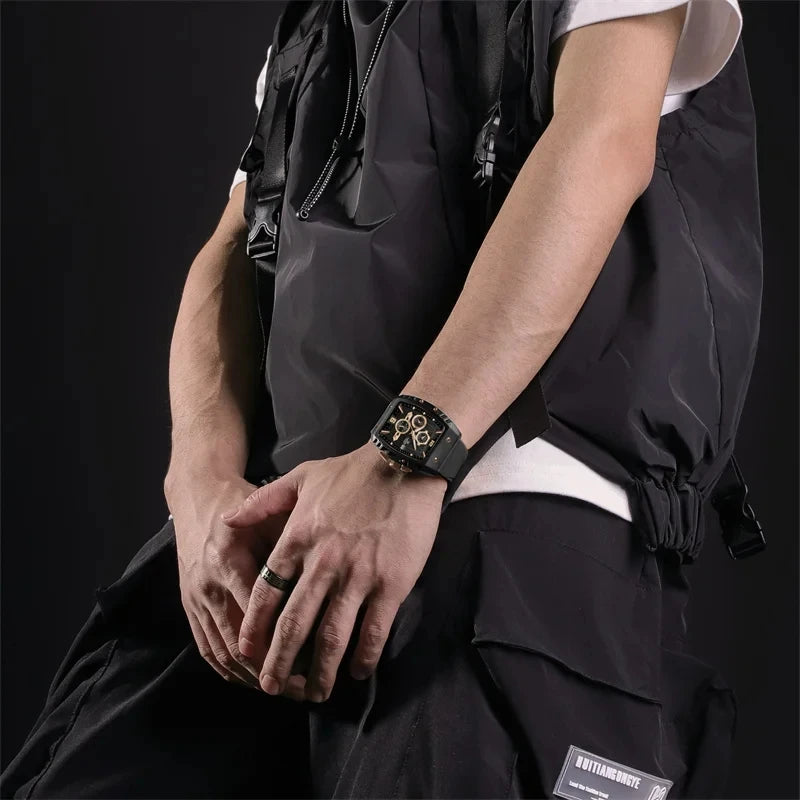 NAVIFORCE  Men's Business Watches Sports Quartz Chronograph Silicone Band Casual Male Waterproof Wristwatches