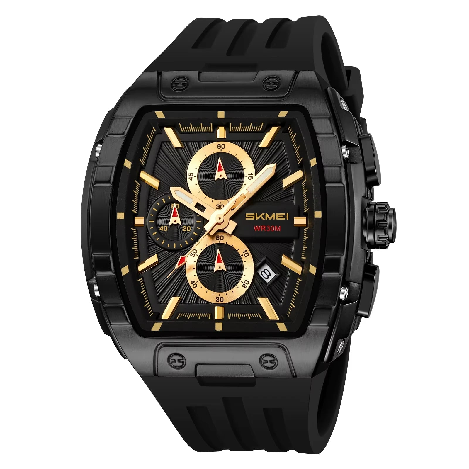 Skmei 2362 Famous Brand New Design Men Quartz Watch High Quality Rubber Strap Water Resist Date Display Chronograph Casual Watch