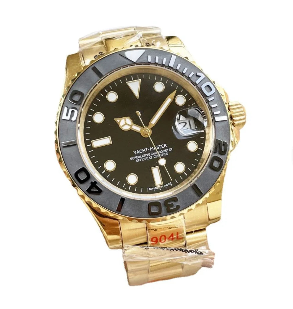 2025 Original Design Men's Mechanical Watch with Luminous Night Light Stainless Steel Dial 24mm Band Width Waterproof Features