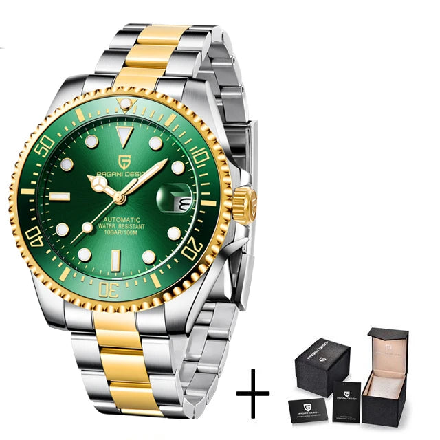 Pagani Design 1639 Sapphire Glass Watch for Men  Mechanical 100M Waterproof Quality Movement Watch New Men Wristwatch Zegarki