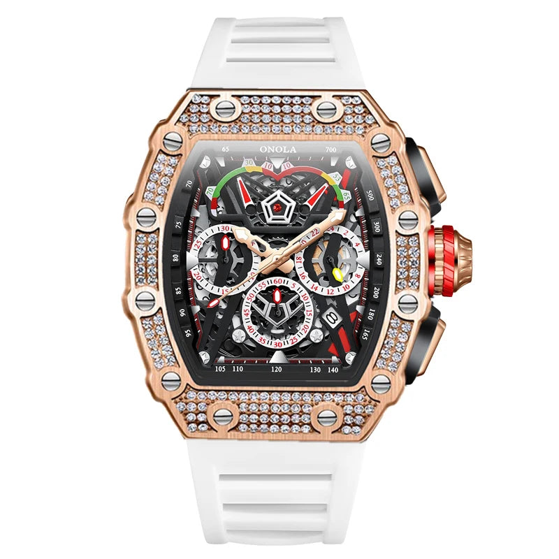 ONOLA 6827Q China Factory Customized New Multifunctional Waterproof Quartz Watches Luxury Design Quartz Movement Watches