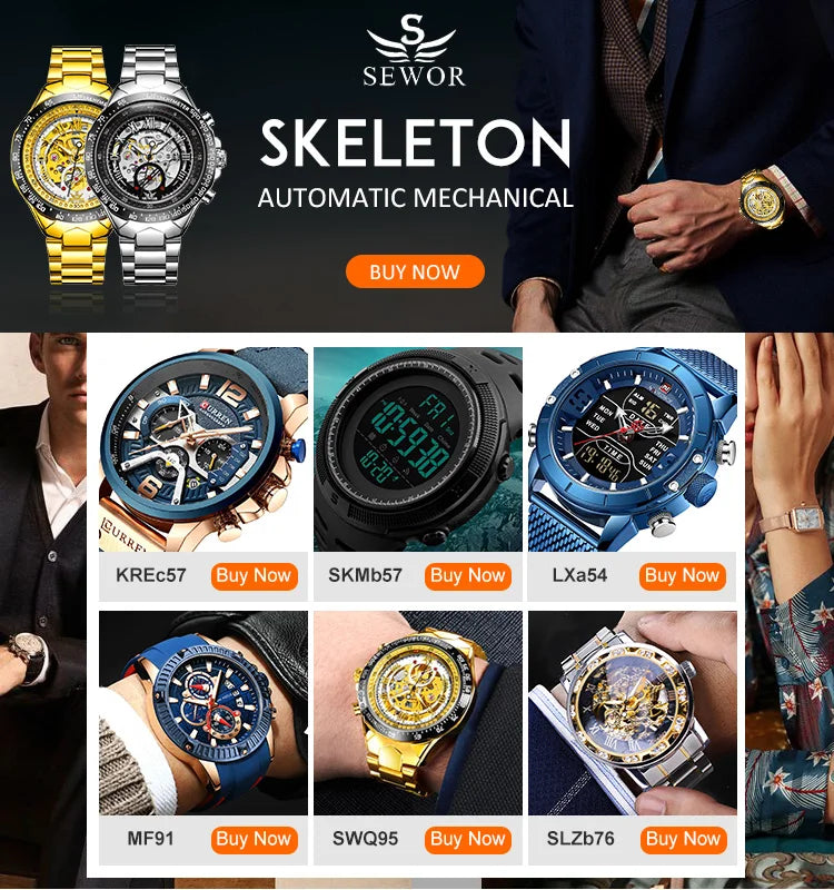 MEGIR 8109G Waterproof Tonneau Wristwatch Silicone Strap 8109 Quartz Watch Men Luminous Hands Alloy Case Fashion Male Watches