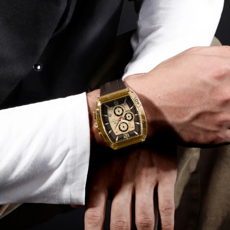 NAVIFORCE 6101 Sport Men's Watches Luminous Quartz Display Wristwatch Male Chronograph Clock Waterproof Relogio Masculino