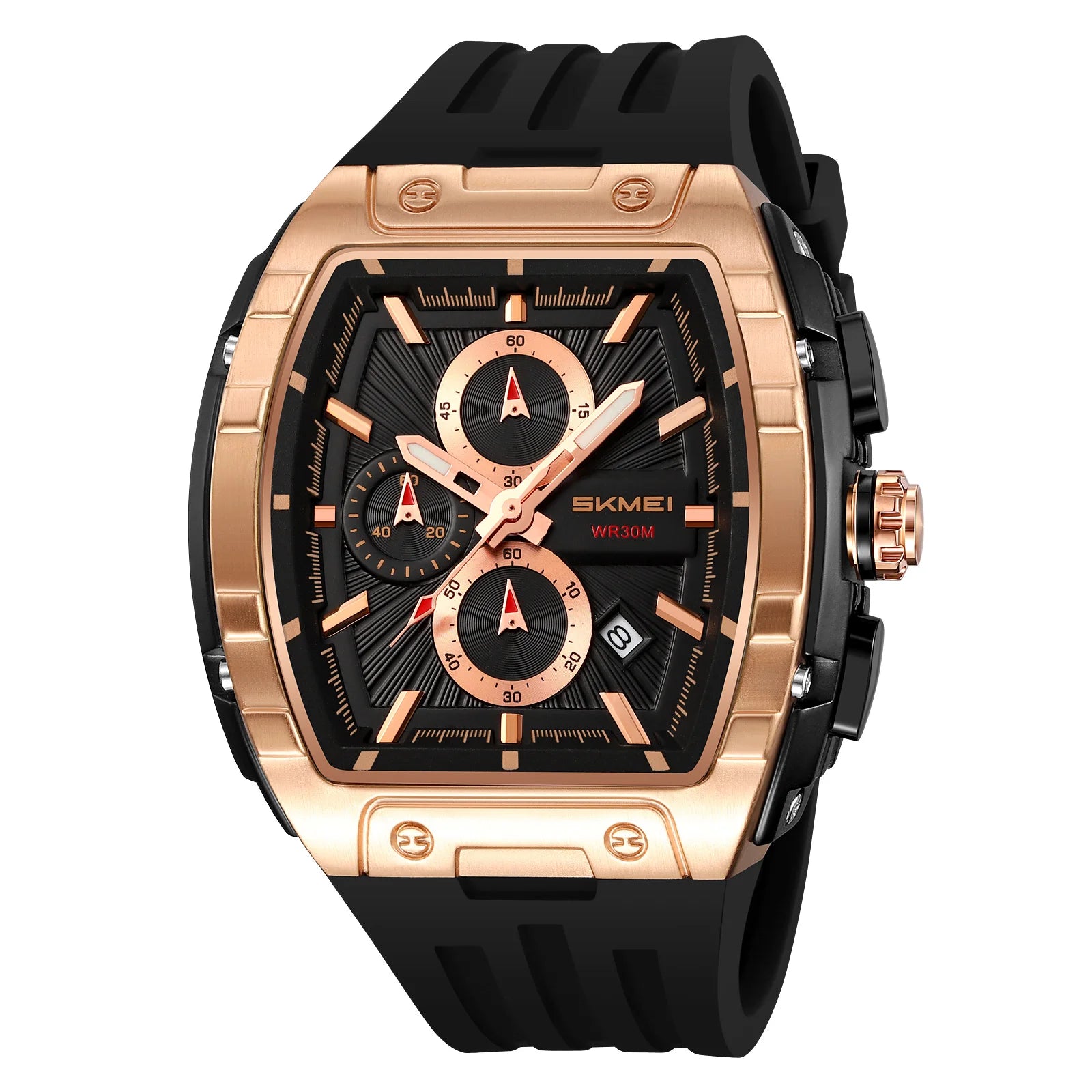 Skmei 2362 Famous Brand New Design Men Quartz Watch High Quality Rubber Strap Water Resist Date Display Chronograph Casual Watch