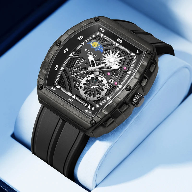 WLISTH Men's  Watch  Quartz Date Display Stainless Steel  Luminous Business Wristwatch