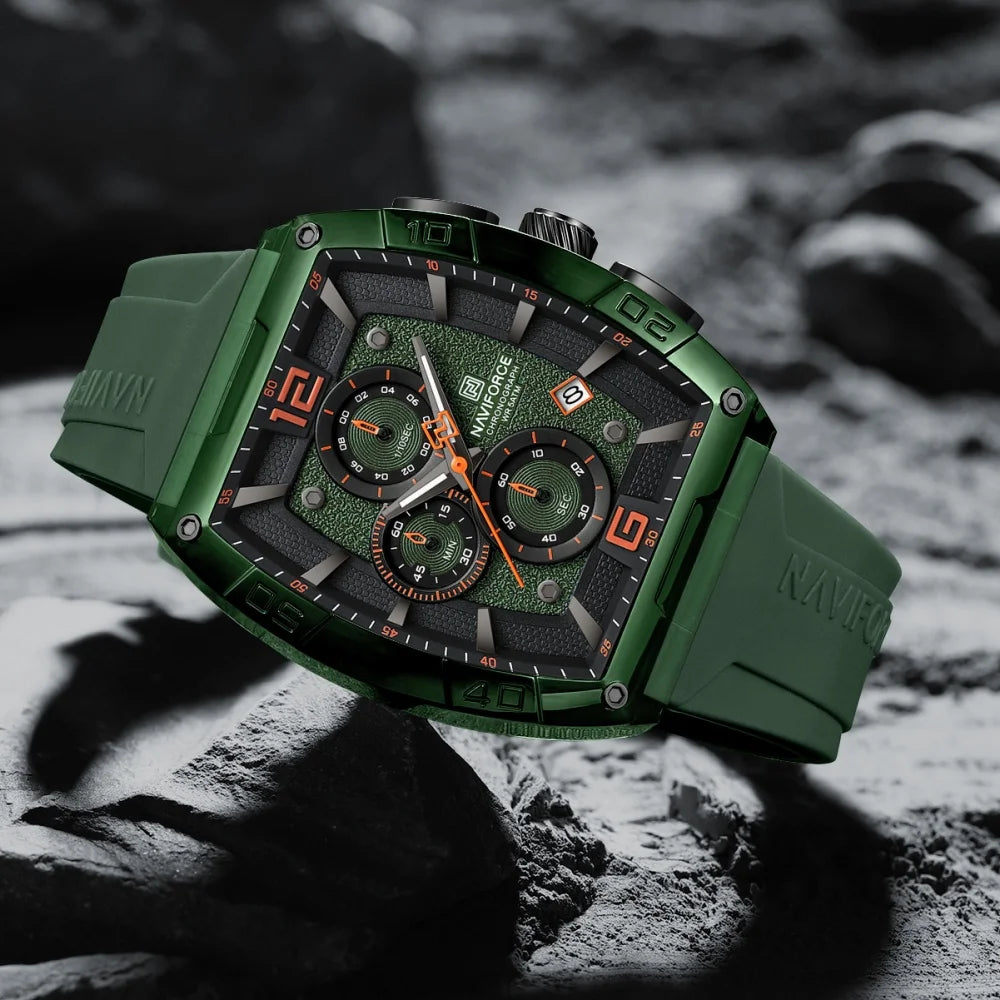 NAVIFORCE 6101 Sport Men's Watches Luminous Quartz Display Wristwatch Male Chronograph Clock Waterproof Relogio Masculino