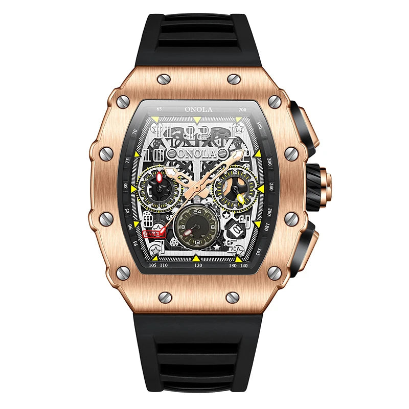 ONOLA 6832 Luxury Watches Brands for Men Luxurious Mens Mechanical Watch Sports Waterproof Tourbillon Movement Watch