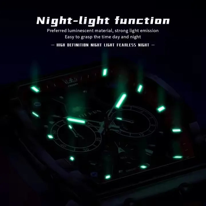 OLEVS 2942 Watch for Men Multifunction Sport Chronograph Waterproof Silicone Strap Quartz Mens Watches Luxury Black Wristwatches