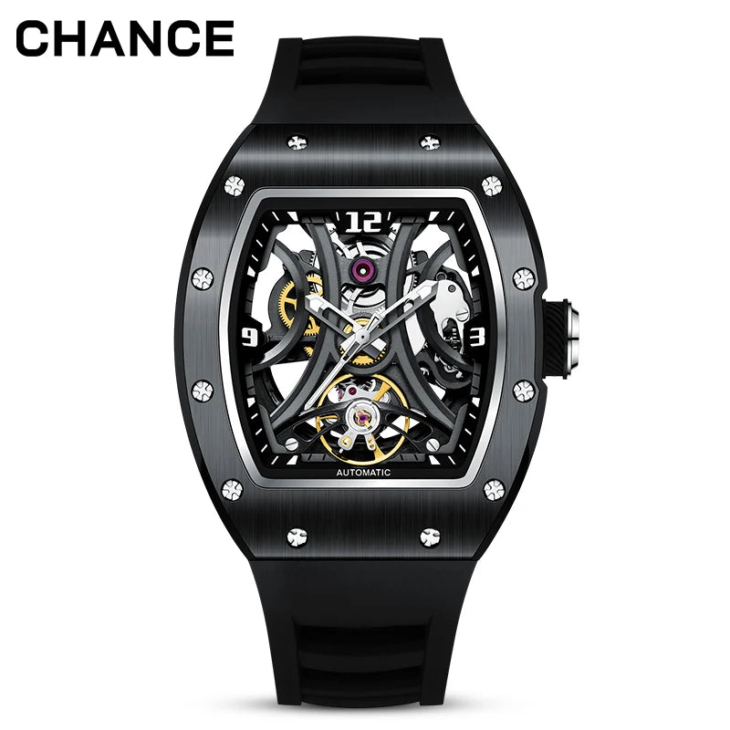CHANCE JC-9-190G-11 Mechanical Wristwatch Tourbillon Automatic Watches Luxury Hollow Dial Men's Watch