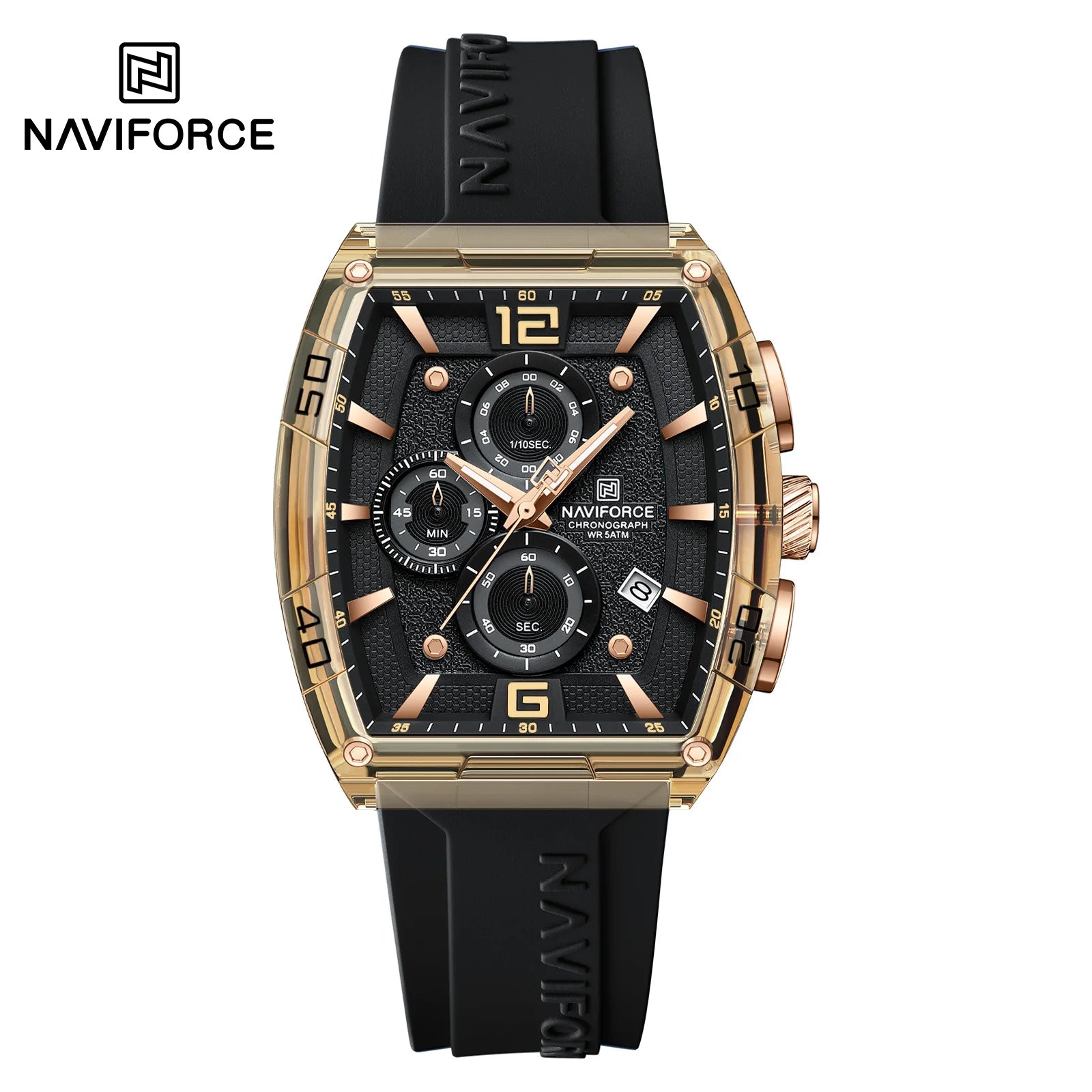NAVIFORCE 6101 Sport Men's Watches Luminous Quartz Display Wristwatch Male Chronograph Clock Waterproof Relogio Masculino