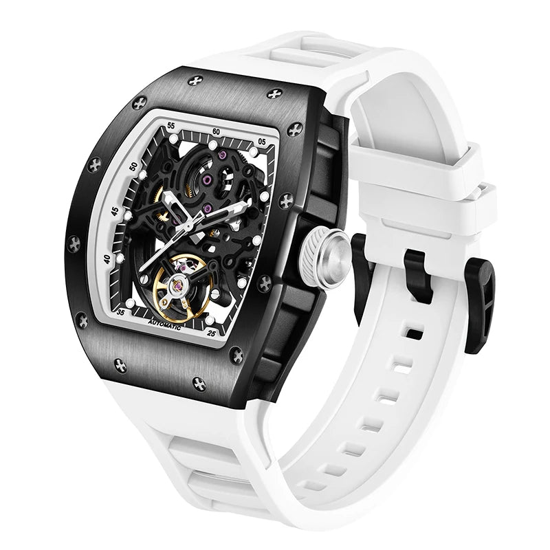 Factory Wholesale Custom Fashion Automatic Wristwatch Luxury Brand High Quality Silicone Mechanical Watches Stainless