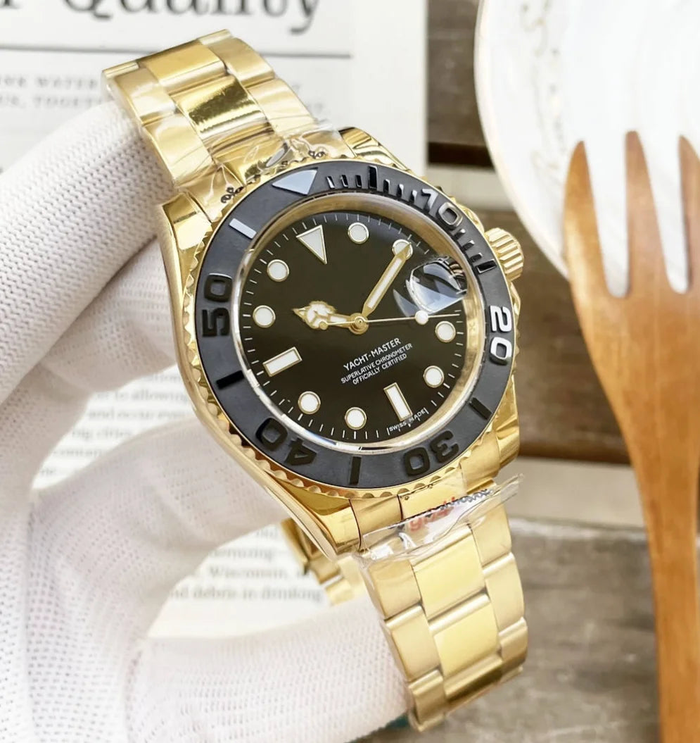 2025 Original Design Men's Mechanical Watch with Luminous Night Light Stainless Steel Dial 24mm Band Width Waterproof Features