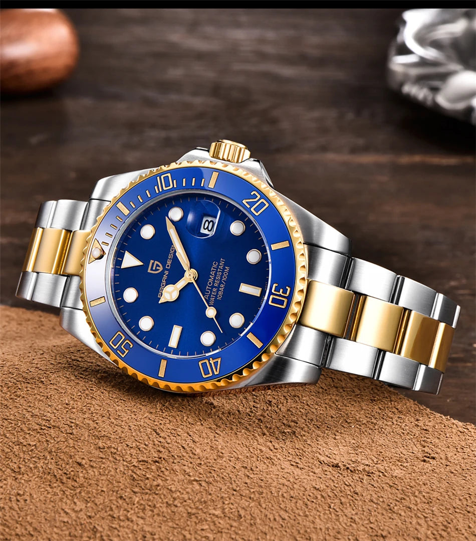 Pagani Design 1639 Sapphire Glass Watch for Men  Mechanical 100M Waterproof Quality Movement Watch New Men Wristwatch Zegarki