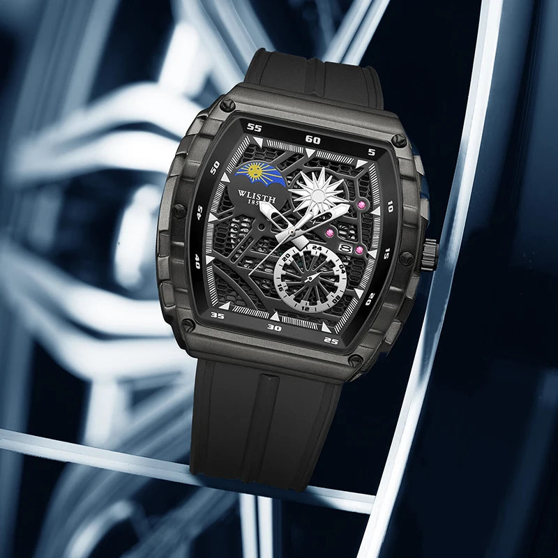 WLISTH Men's  Watch  Quartz Date Display Stainless Steel  Luminous Business Wristwatch