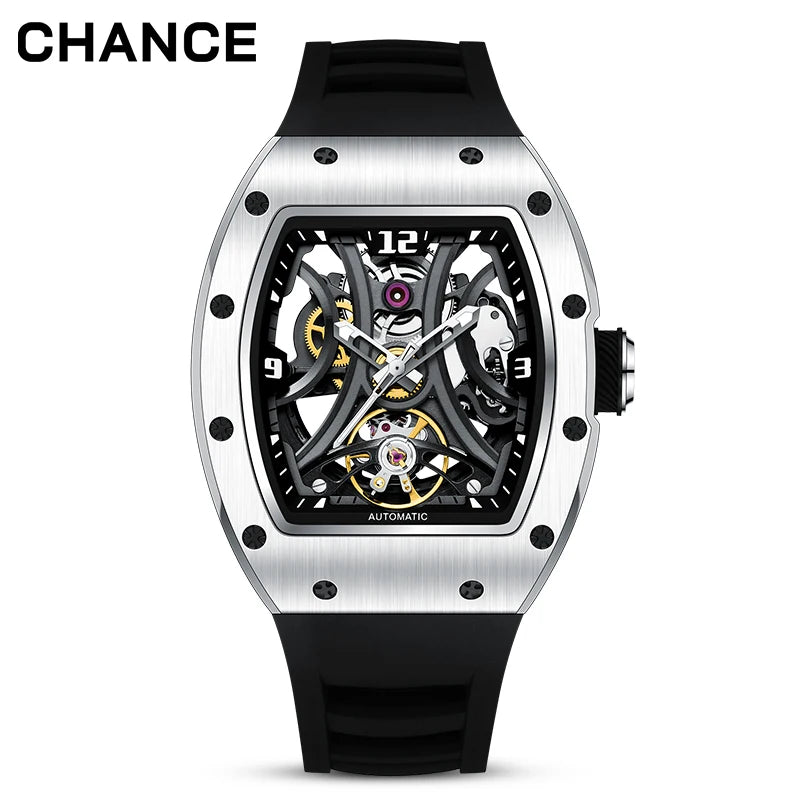 CHANCE JC-9-190G-11 Mechanical Wristwatch Tourbillon Automatic Watches Luxury Hollow Dial Men's Watch