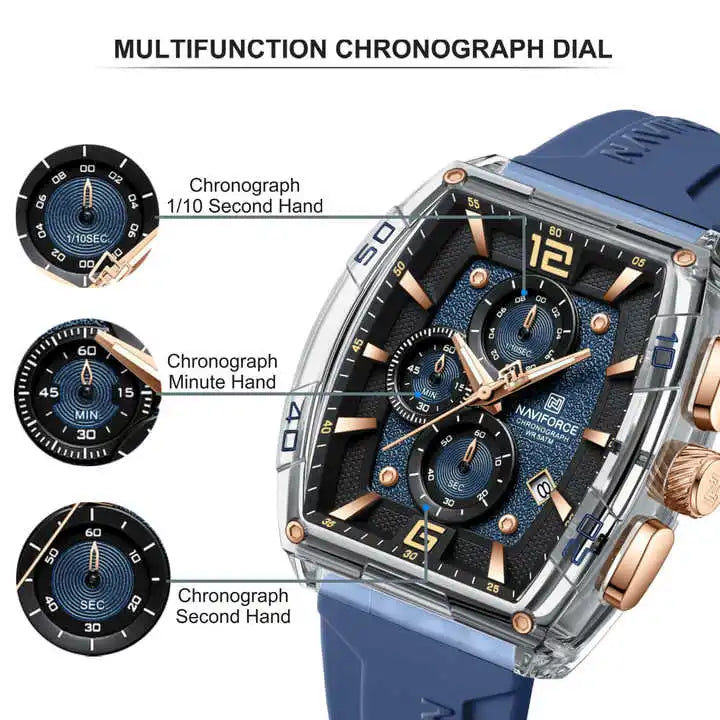 Naviforce 6101 NF6101 Branded Watches Wholesale Mens Style Chronograph Analog Original Quartz Wristwatches for Men Montre Homme