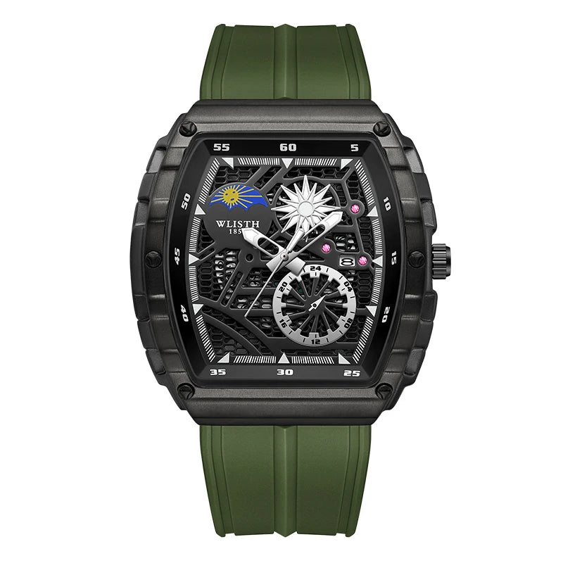 WLISTH Men's  Watch  Quartz Date Display Stainless Steel  Luminous Business Wristwatch