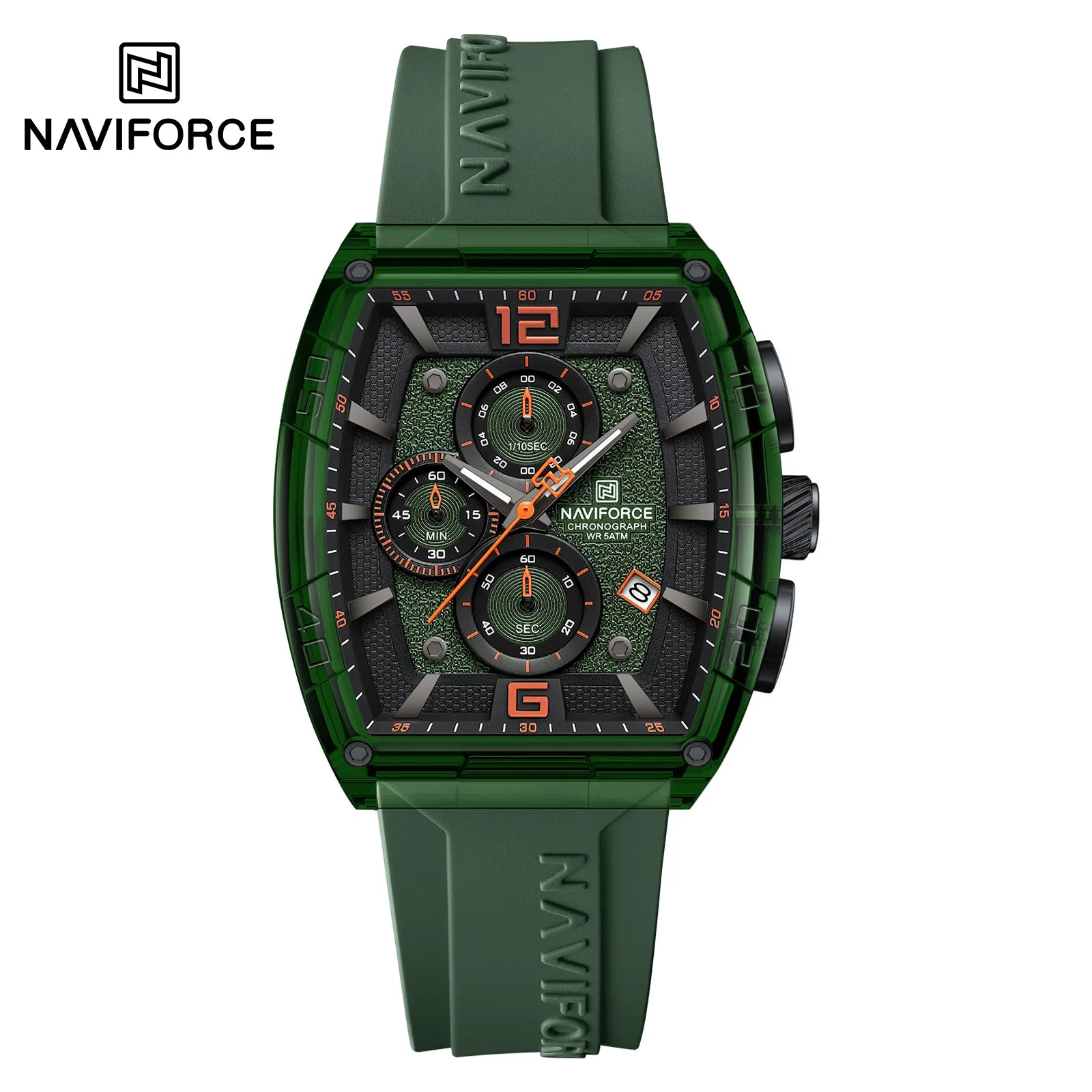 NAVIFORCE 6101 Sport Men's Watches Luminous Quartz Display Wristwatch Male Chronograph Clock Waterproof Relogio Masculino