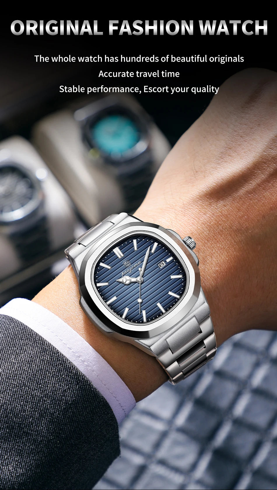 PAAZOMU 2025New Men Stainless Steel Watch Quartz Waterproof Male Clock Business Watch Mens Watches Top Brand Luxury Men Watch