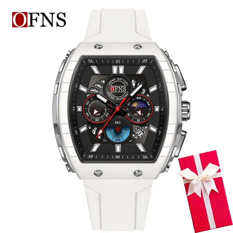 Multifunction Chronograph Men Watches For Male Clock Sports Men Quartz Wrist Watches Date Silicone Band Top Brand Luxury