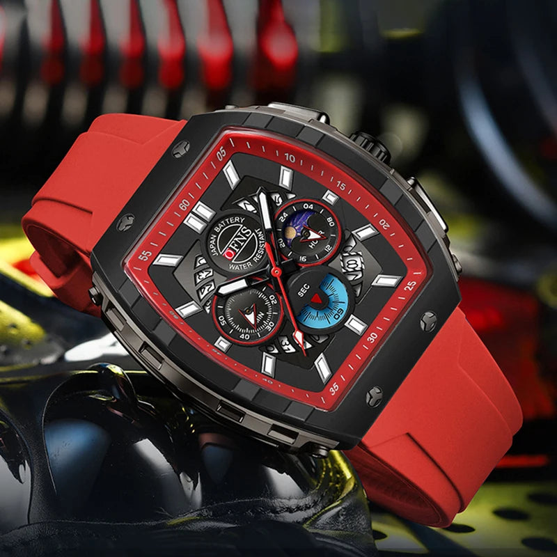 Multifunction Chronograph Men Watches For Male Clock Sports Men Quartz Wrist Watches Date Silicone Band Top Brand Luxury