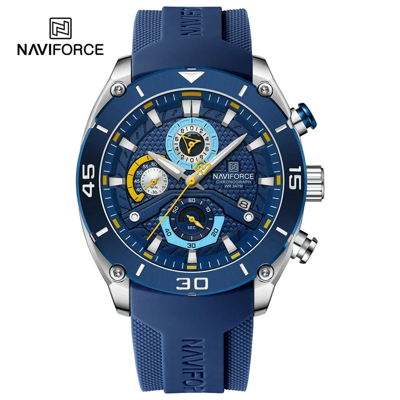 NAVIFORCE Sport Watch for Men Waterproof Quartz Wristwatch Chronograph Military Clock With Luminous Reloj Hombre Male Gift 2024