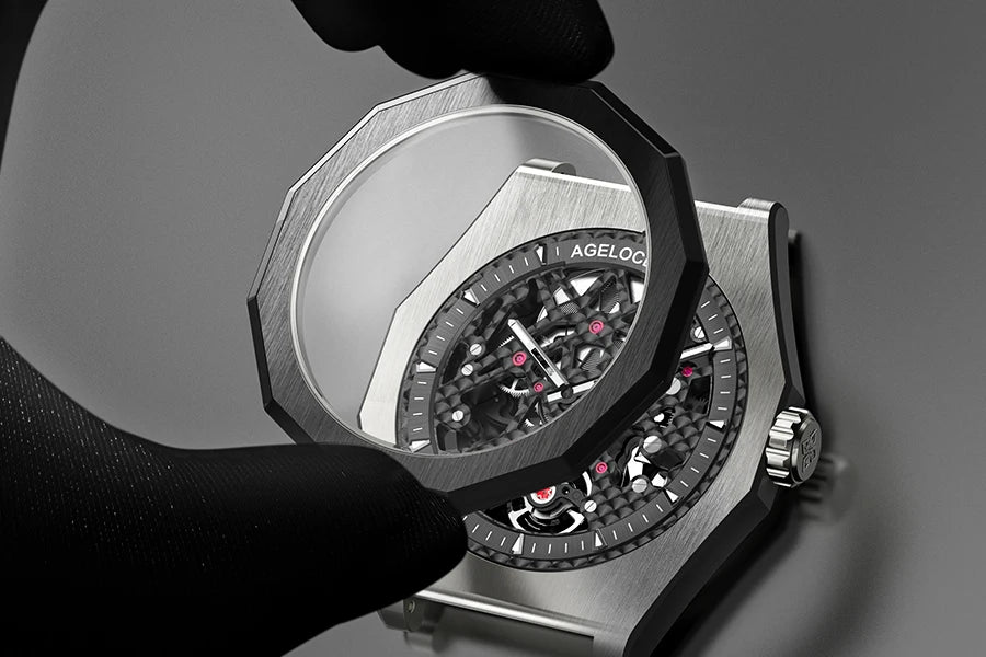 AGELOCER Original Schwarzwald Watch Men's Sports Hollow Luminous Automatic Mechanical Watch Birthday Gift for Men