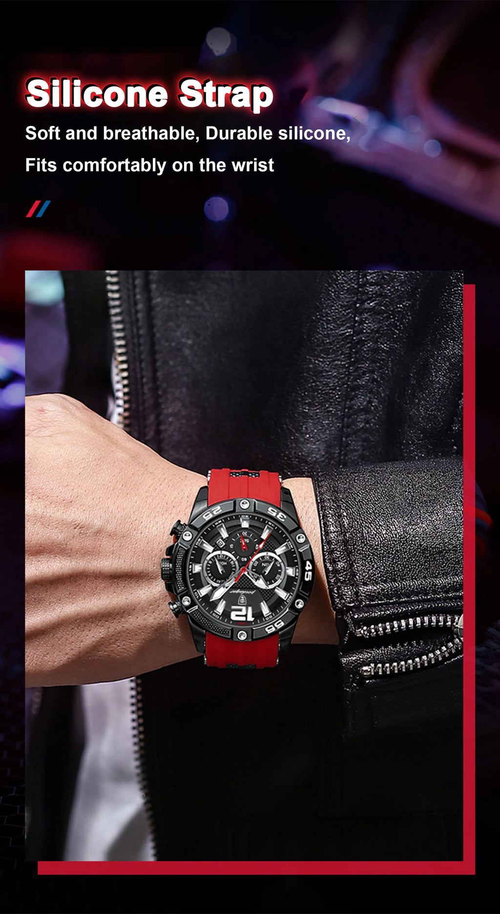 POEDAGAR Original Fashion Men's Watches Waterproof Luminous Chronograph Date Sports Man Wristwatch High Quality Quartz Men Watch