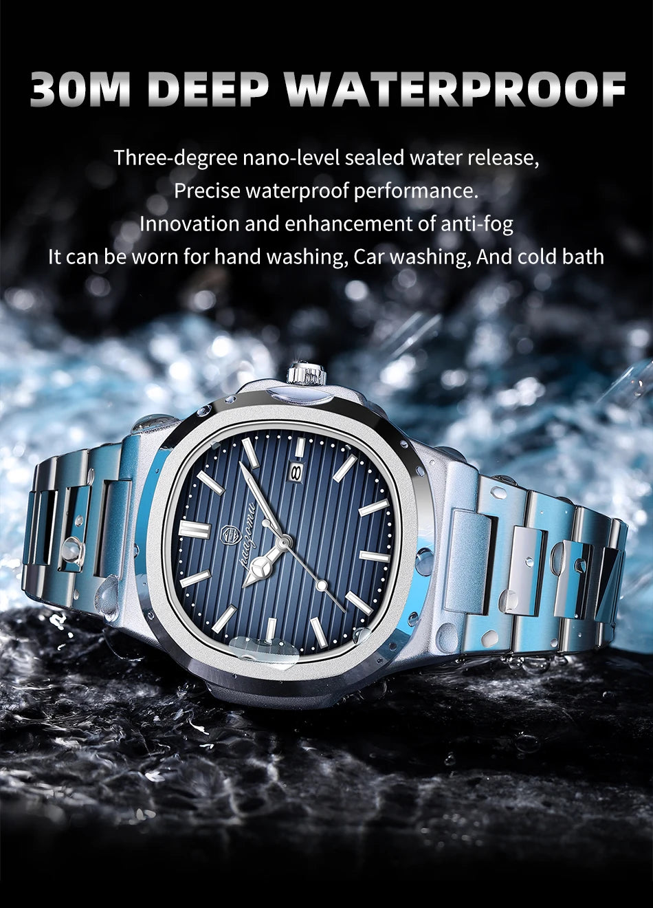 PAAZOMU 2025New Men Stainless Steel Watch Quartz Waterproof Male Clock Business Watch Mens Watches Top Brand Luxury Men Watch