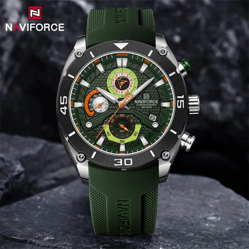 NAVIFORCE Sport Watch for Men Waterproof Quartz Wristwatch Chronograph Military Clock With Luminous Reloj Hombre Male Gift 2024