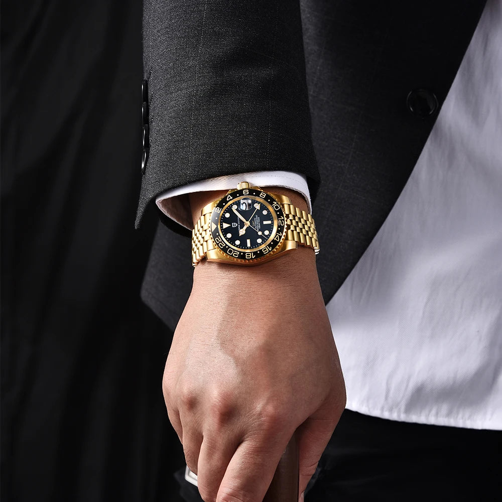 2025 PAGANI DESIGN New PD-1662 V5 Men Mechanical Watches Luxury Ceramic Bezel Automatic Watch 100M Waterproof GMT Watch for Men