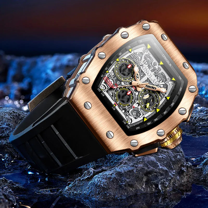 Luxury Watch Men Brand ONOLA Multifunctional Sports Gold Watch Men's Waterproof Quartz Watches
