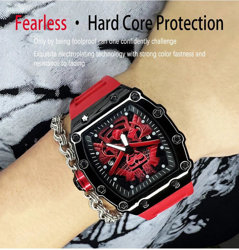 ZH39 Fashionable Men's Watch Night Light Waterproof Silicone Calendar Quartz Watch Barrel shaped Clock Birthday Gift
