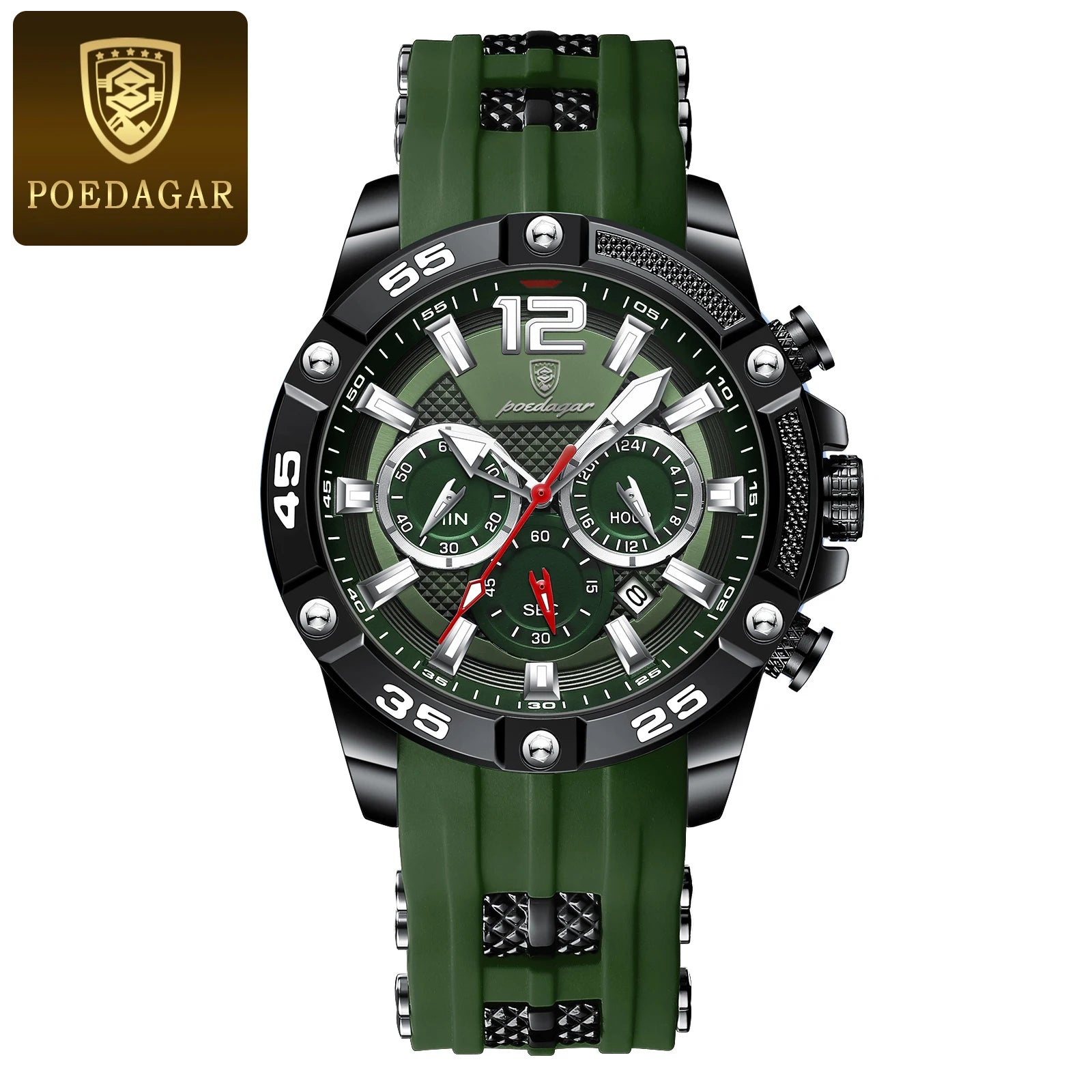 POEDAGAR Original Fashion Men's Watches Waterproof Luminous Chronograph Date Sports Man Wristwatch High Quality Quartz Men Watch