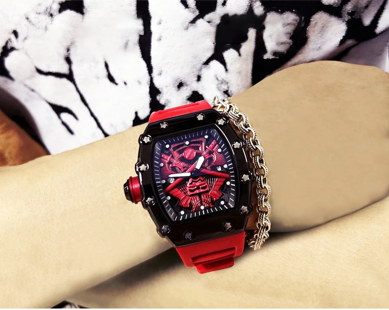 ZH39 Fashionable Men's Watch Night Light Waterproof Silicone Calendar Quartz Watch Barrel shaped Clock Birthday Gift