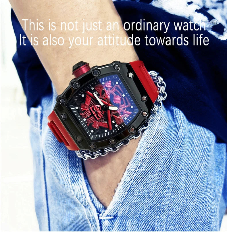 ZH39 Fashionable Men's Watch Night Light Waterproof Silicone Calendar Quartz Watch Barrel shaped Clock Birthday Gift