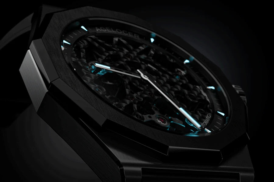 AGELOCER Original Schwarzwald Watch Men's Sports Hollow Luminous Automatic Mechanical Watch Birthday Gift for Men