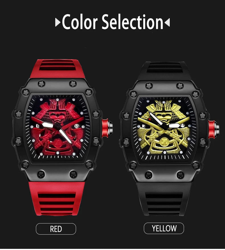 ZH39 Fashionable Men's Watch Night Light Waterproof Silicone Calendar Quartz Watch Barrel shaped Clock Birthday Gift